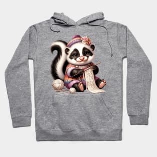 Raccoon Knitting A Sweater Hoodie